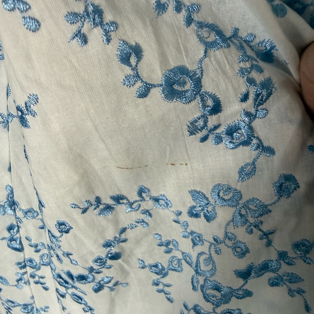 MAJORELLE Olenna Midi Dress in White & Blue - Picture 6 of 9
